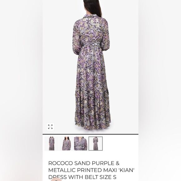 Rococo Sand viscose floral print / lurex maxi dress, S - Picture 6 of 16